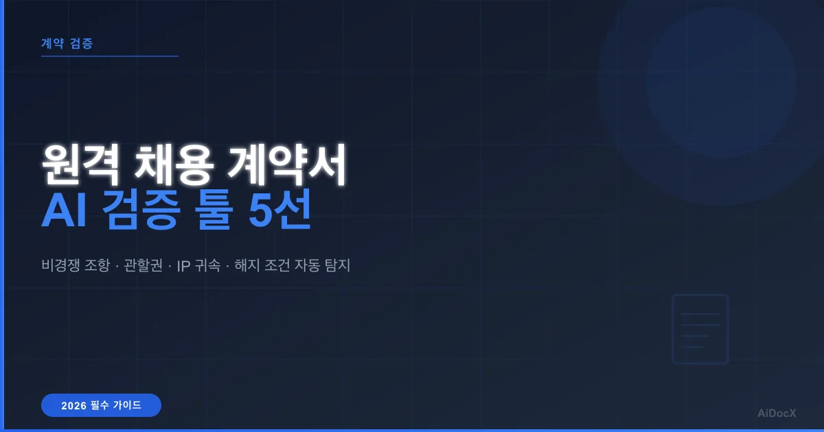 원격 채용 계약서, AI로 검증하는 법 — 2026 필수 툴 5선