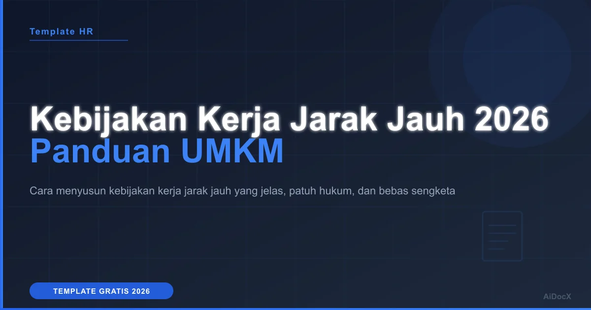 Template Kebijakan Kerja Jarak Jauh untuk UMKM 2026