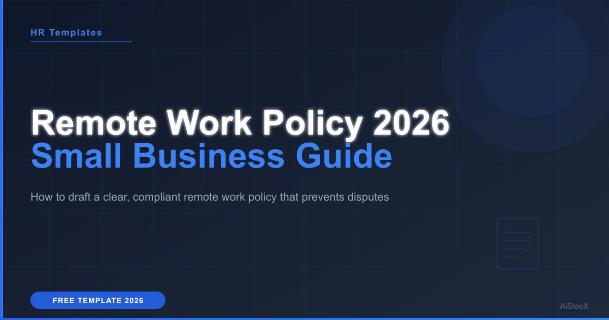 Remote Work Policy Template for Small Businesses 2026