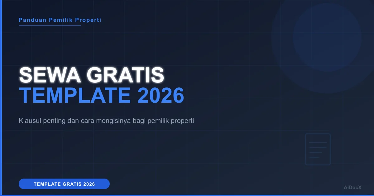 Template Perjanjian Sewa Gratis untuk Pemilik Properti Tahun 2026