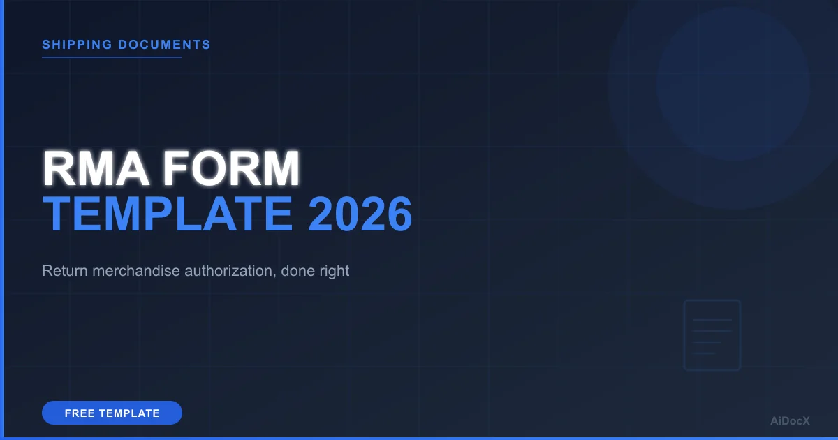 Return Merchandise Authorization (RMA) Form Template (2026): Process Returns Without Losing the Paper Trail