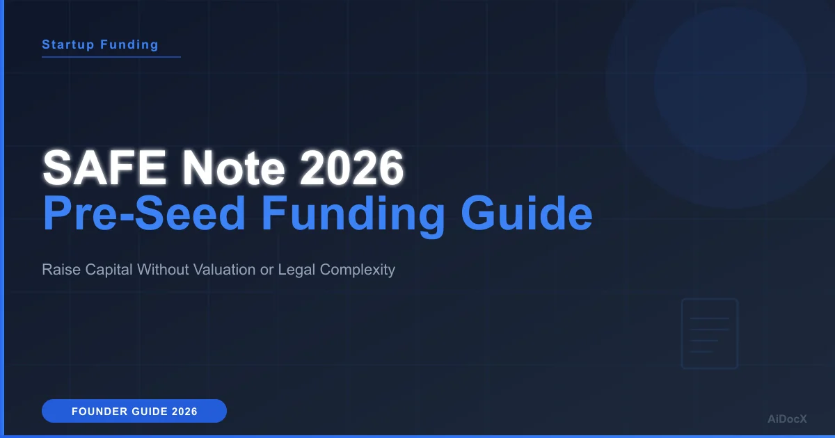 SAFE Note Template 2026: Close Pre-Seed Rounds Fast