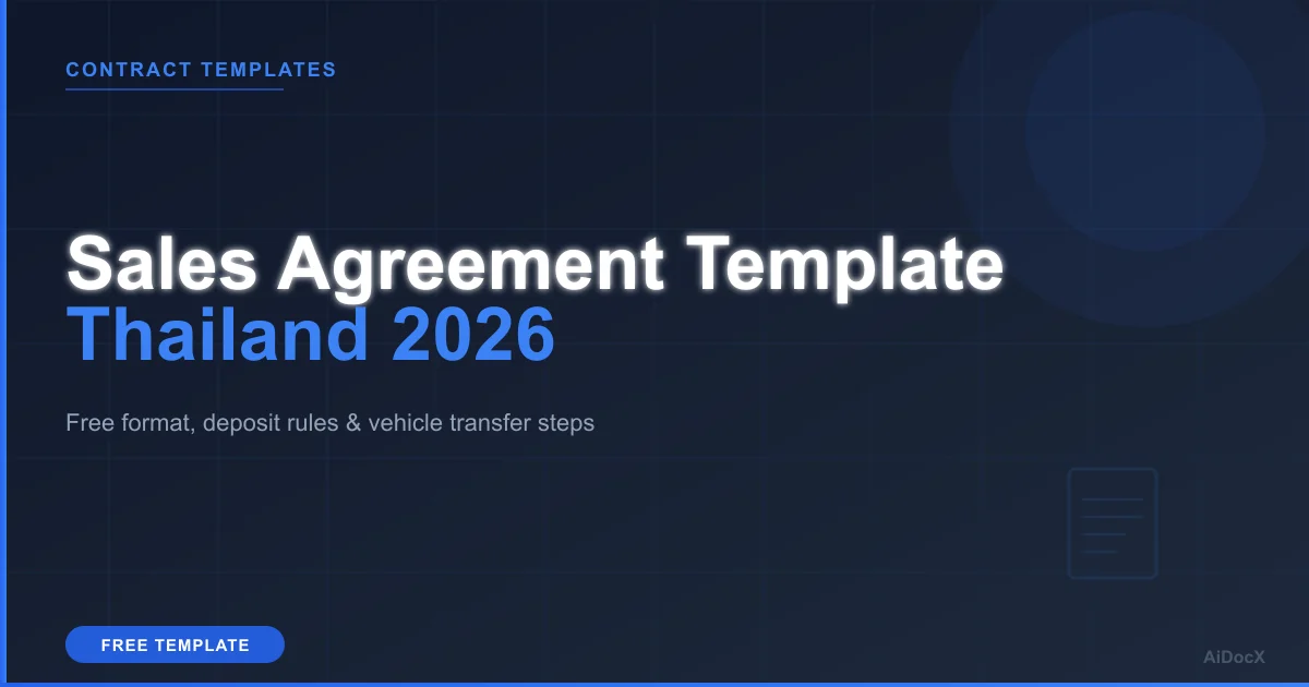 Sales Agreement Template Thailand (2026): Free Format + Legal Requirements
