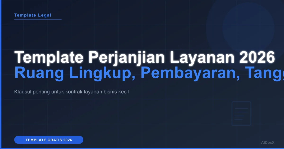 Template Perjanjian Layanan 2026: Ruang Lingkup, Pembayaran & Tanggung Jawab