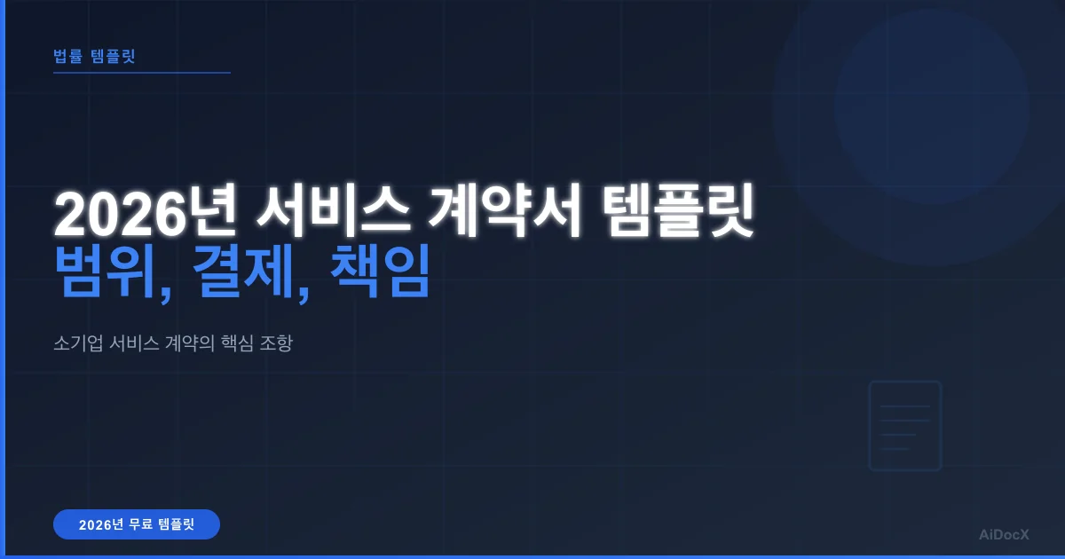 2026년 서비스 계약서 템플릿: 범위, 결제 및 책임