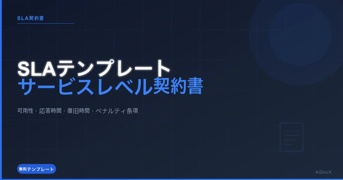 SLA（サービスレベル契約書）テンプレート無料（2026年版）：SaaS・ITサービスの必須条項