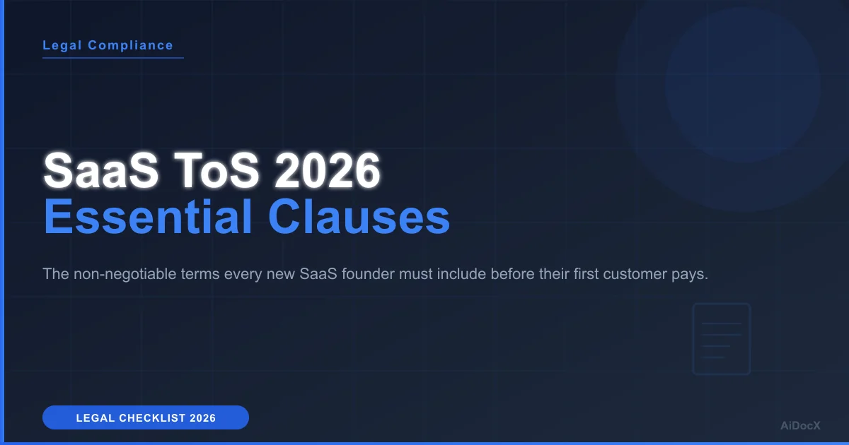 SaaS Terms of Service 2026: Must-Have Clauses for Launch