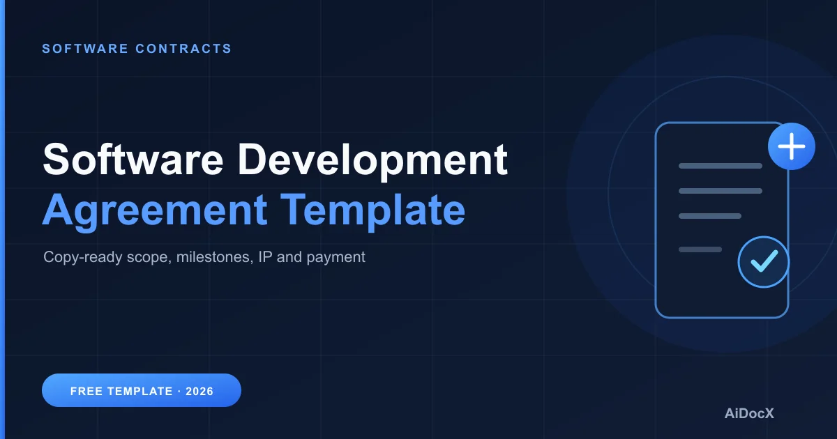 Software Development Agreement Template (2026): Scope, IP & Payment