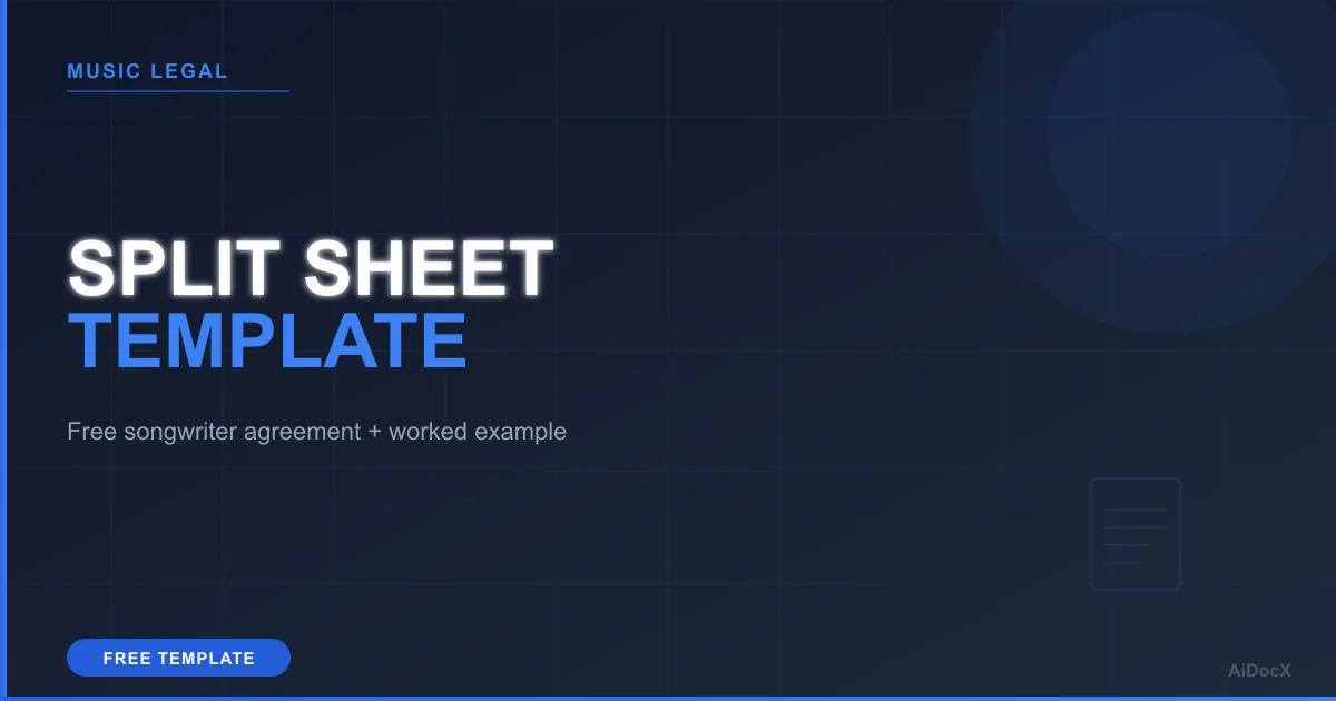 Songwriter Split Sheet Template (2026): Free Agreement + Guide
