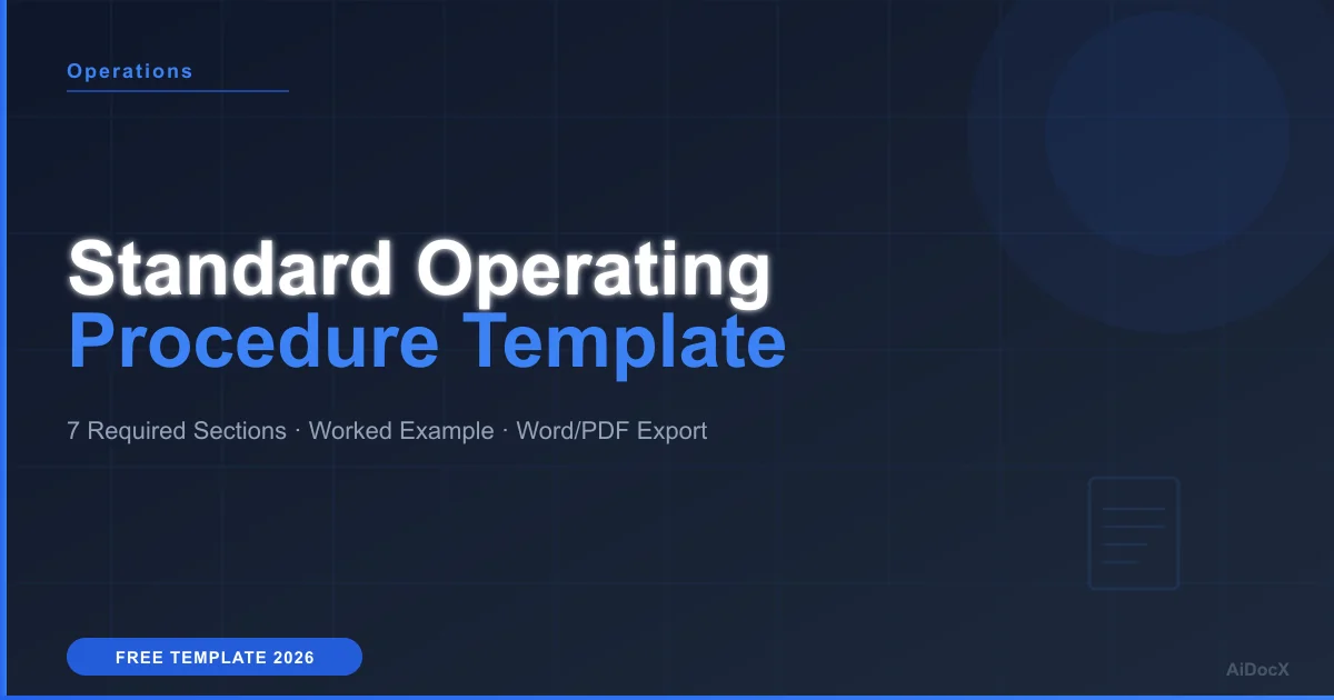 Standard Operating Procedure Template: Sections, Example & Word Format (2026)