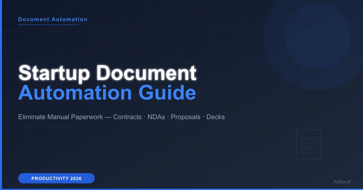 Automação de Documentos para Startups — Guia Completo para Eliminar Trabalho Manual (2026)