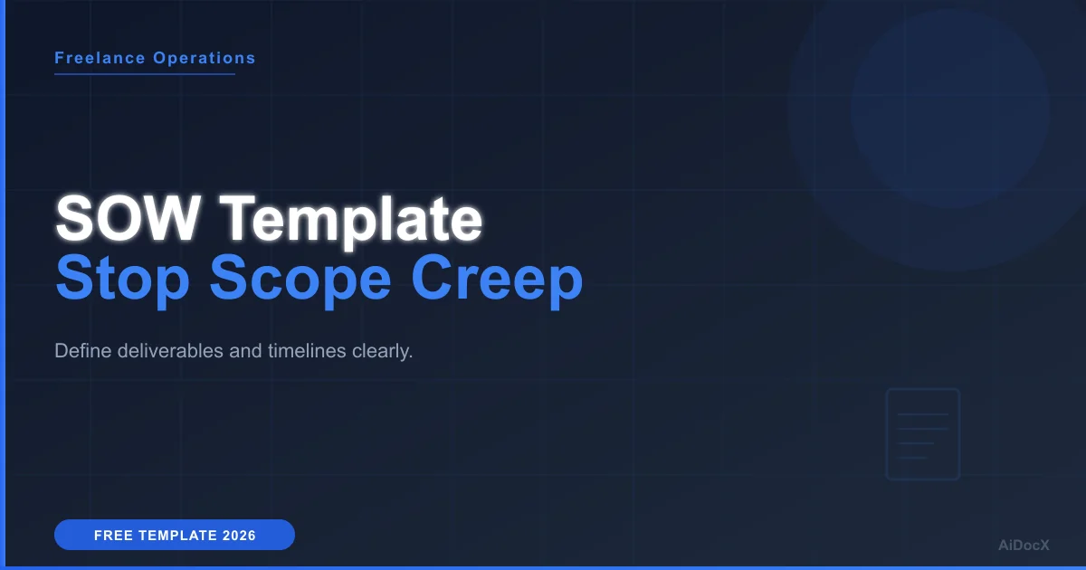 Statement of Work Template: Stop Scope Creep in 2026