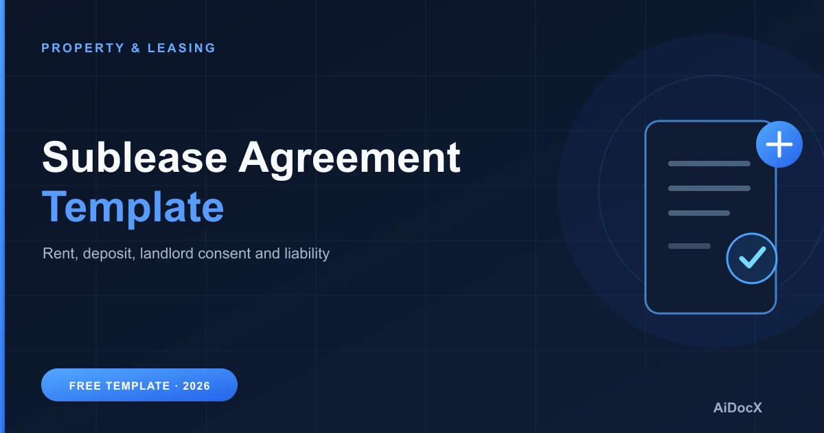 Sublease Agreement Template (2026): 12 Clauses + Example