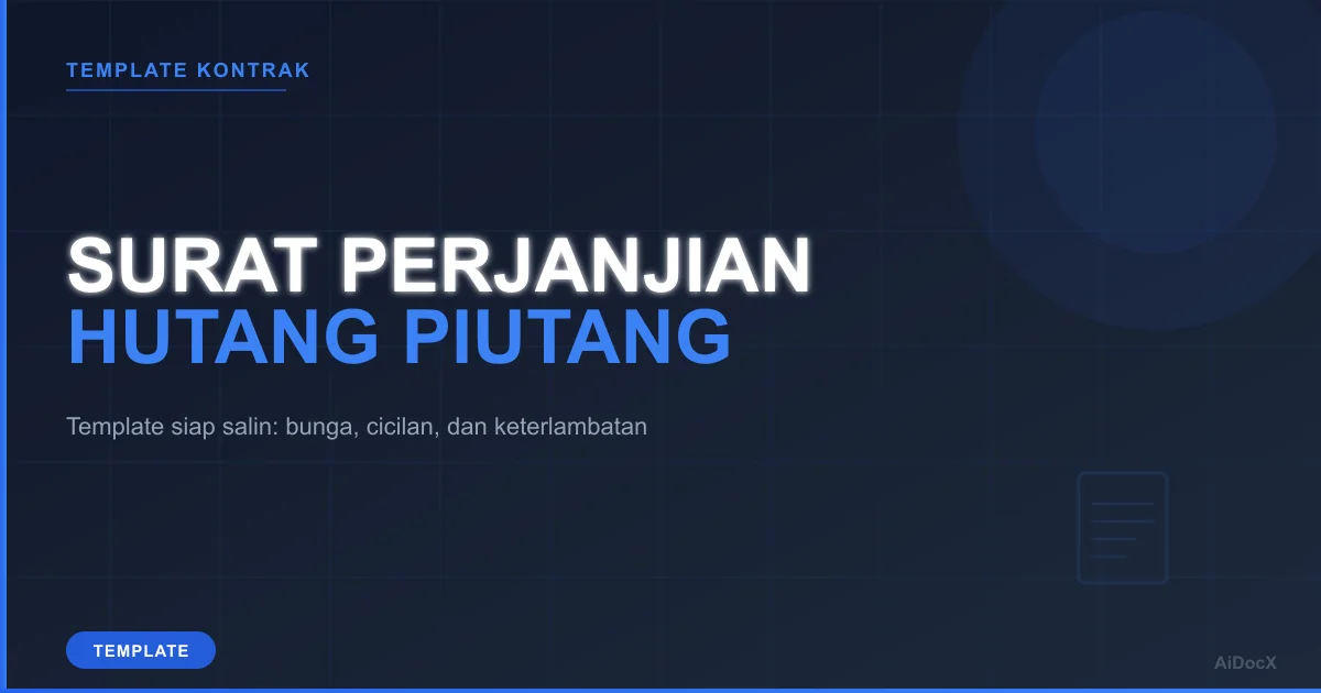 Template Surat Perjanjian Hutang Piutang (2026): Contoh Siap Salin