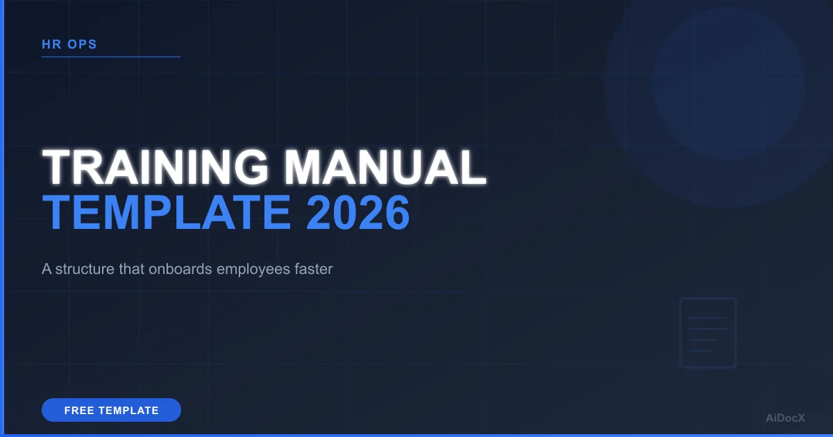 Training Manual Template (2026): Structure, Sections & Department Examples