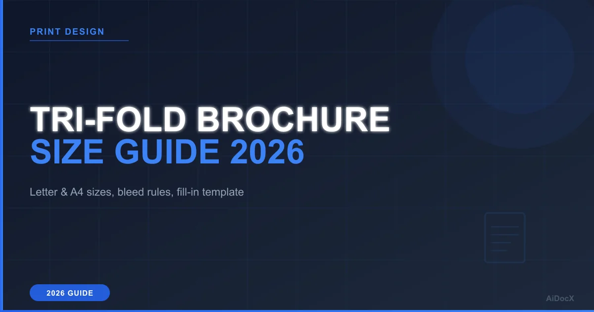 Tri-Fold Brochure Size Guide (2026): Panels, Pixels, Print