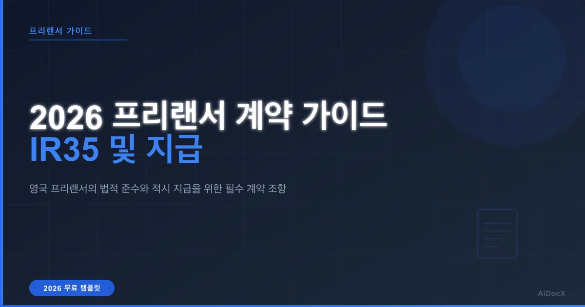 2026년 영국 프리랜서 계약 가이드: IR35 및 지급 조건