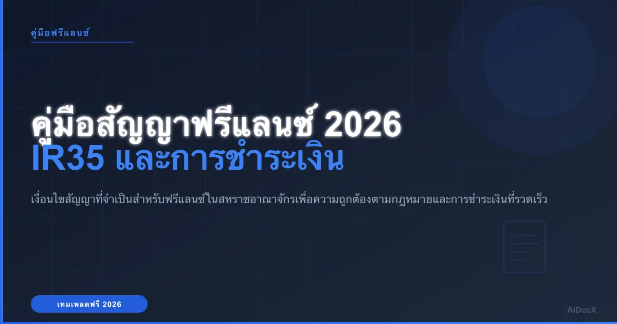 คู่มือสัญญาฟรีแลนซ์ในสหราชอาณาจักร 2026: IR35 และเงื่อนไขการชำระเงิน