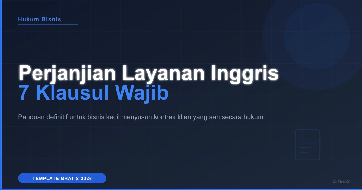 Template Perjanjian Layanan Inggris: Klausul Penting untuk Perlindungan 2026