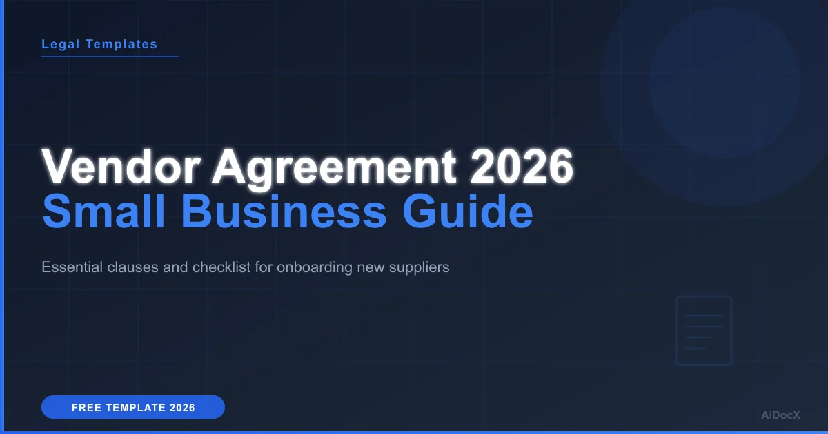 Vendor Agreement Template 2026: Small Business Guide