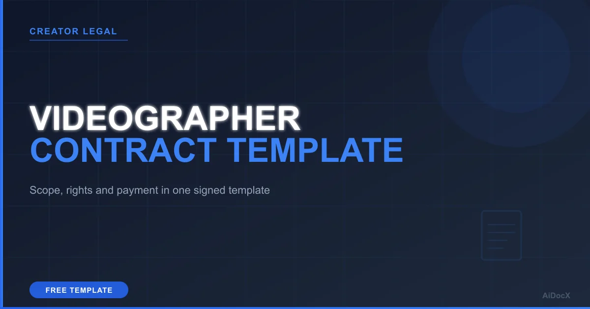 Videographer Contract Template (2026): Scope, Rights & Payment