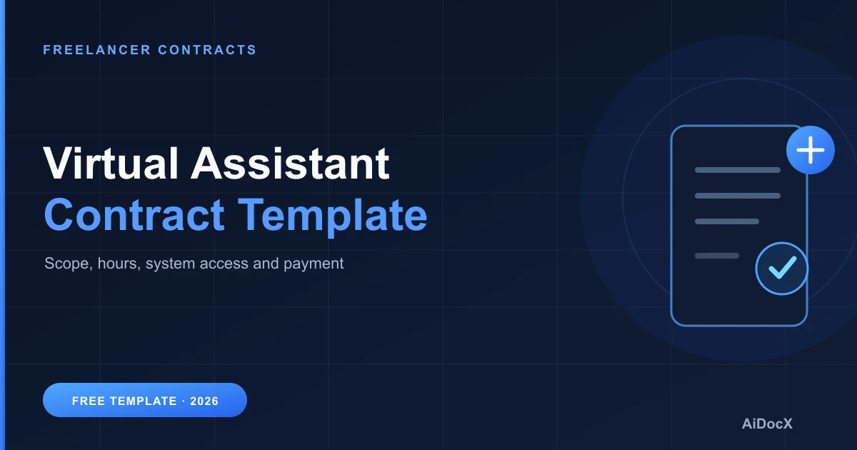 Virtual Assistant Contract Template (2026): Scope, Access & Pay