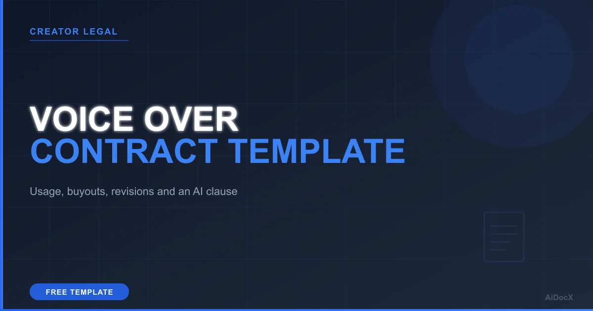 Voice Over Contract Template (2026): Usage, Buyouts & Revisions