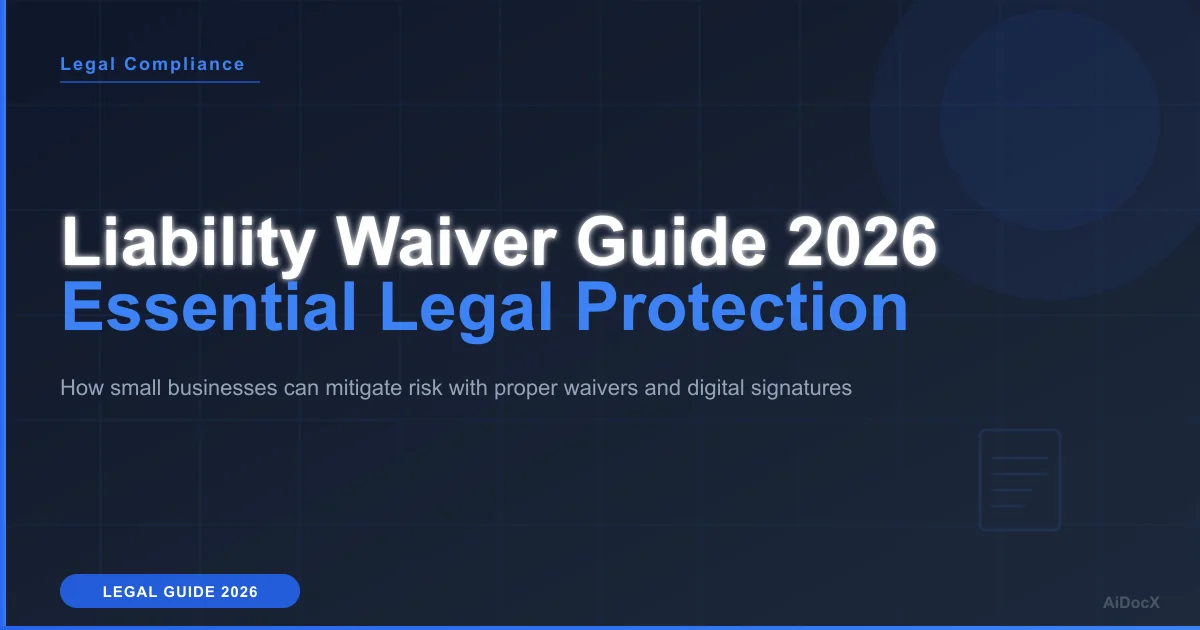Waiver and Release of Liability Template 2026: Small Business Guide