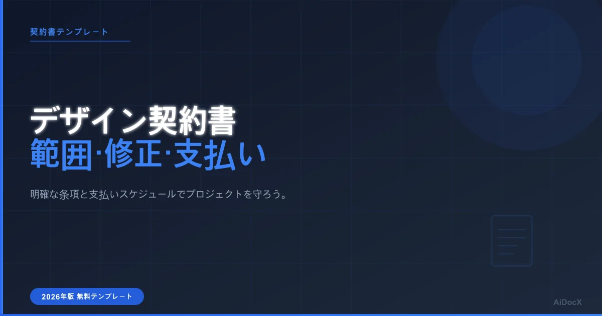 Webデザイン契約書テンプレート:範囲、修正回数、支払い方法(2026年版)