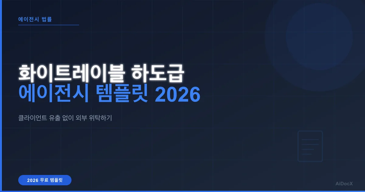 에이전시용 화이트레이블 하도급 계약서 템플릿 (2026)