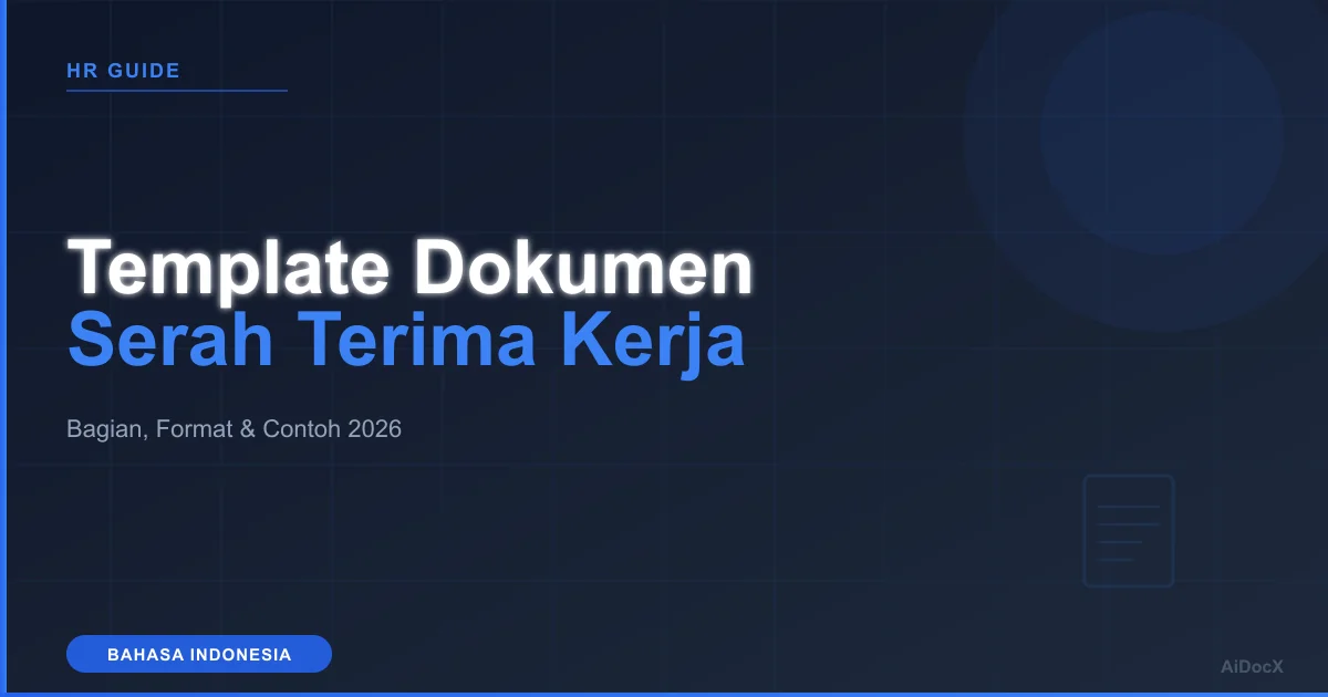 Template Dokumen Serah Terima Kerja (2026): Bagian, Format & Contoh