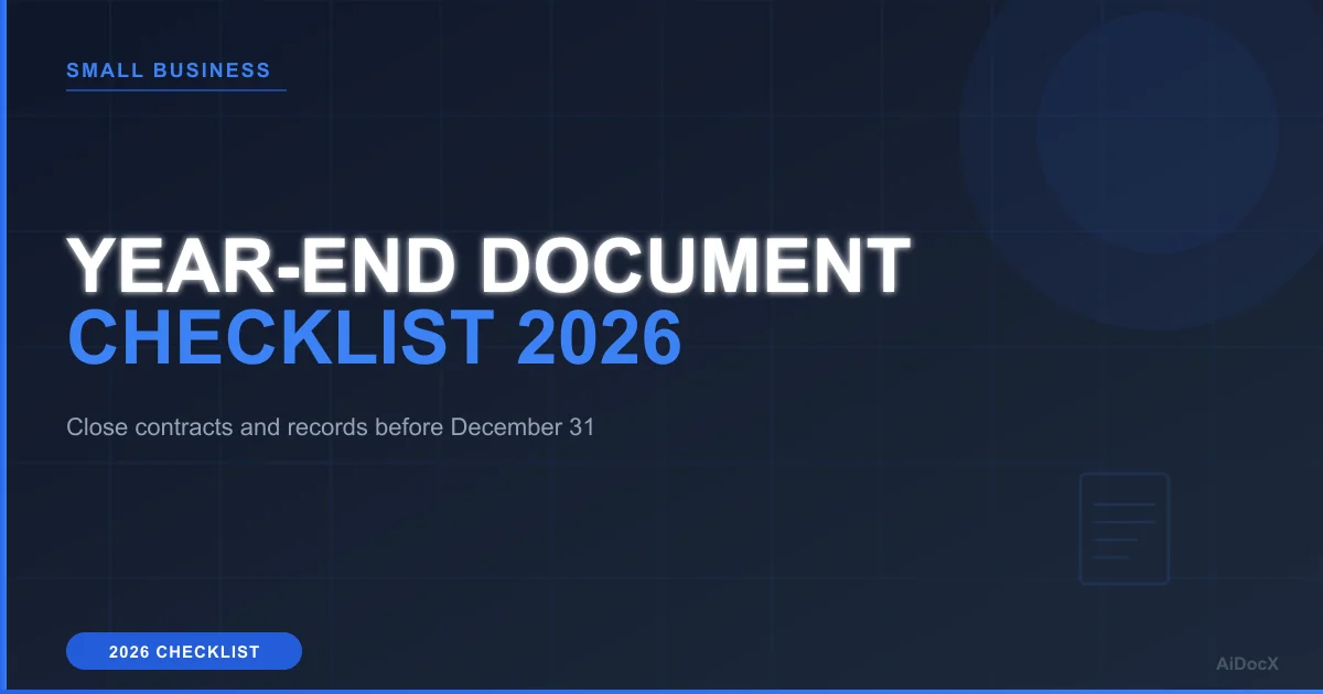 Year-End Document Checklist for Small Businesses (2026): Contracts, Compliance & Records