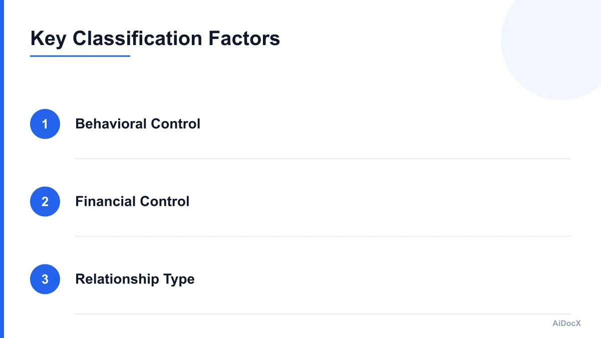 Visual comparison of control levels between contractors and employees