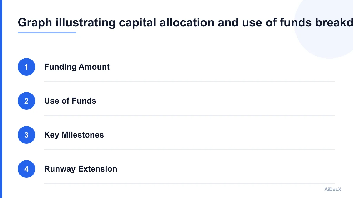 Graph illustrating capital allocation and use of funds breakdown