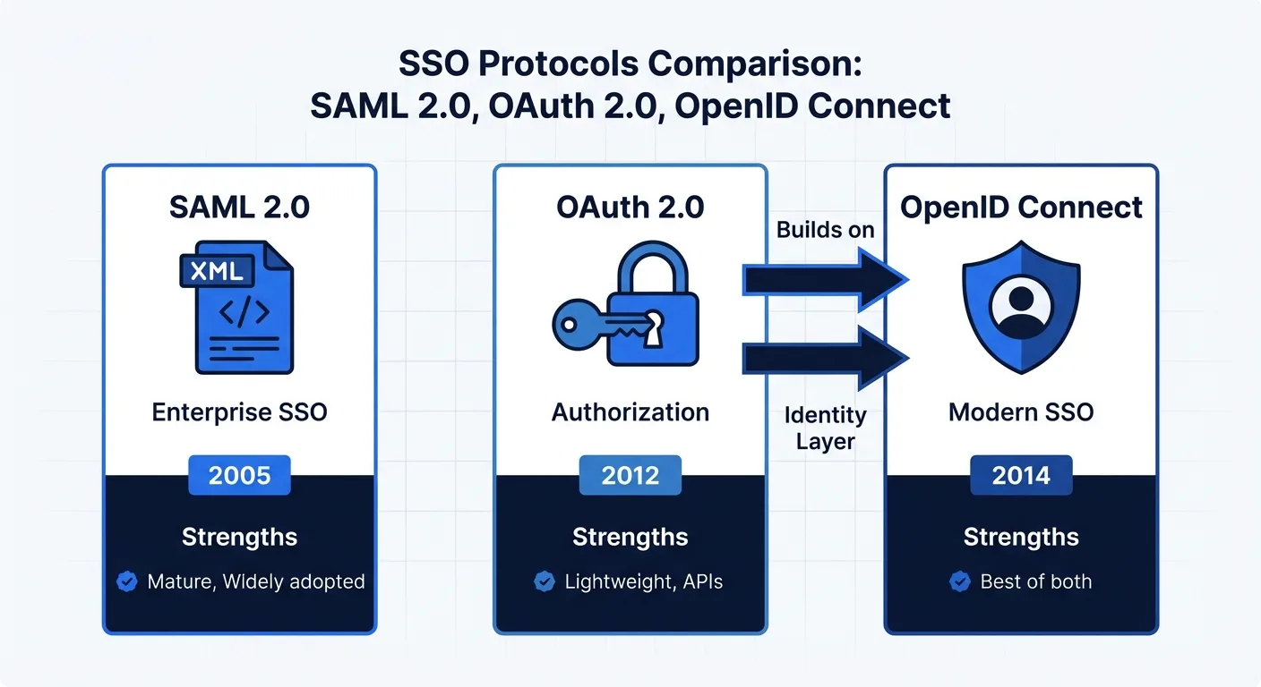 SSO protocols comparison: SAML 2.0, OAuth 2.0, and OpenID Connect