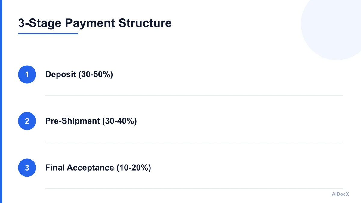 Payment milestone structure diagram